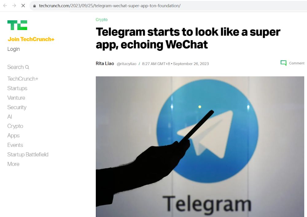 Telegram与TON基金会和腾讯合作，拟打造类似微信的“超级生态平台”