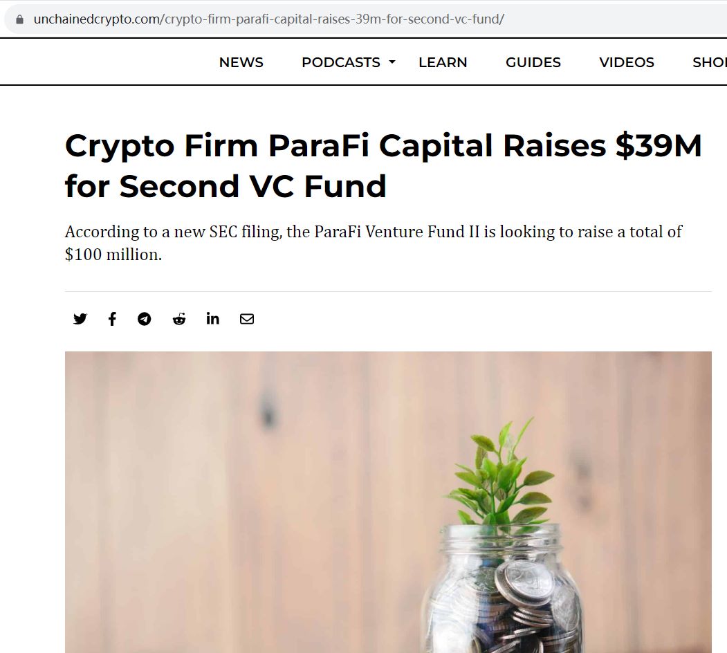 加密投资公司ParaFi Capital旗下第二支基金完成近3900万美元募资