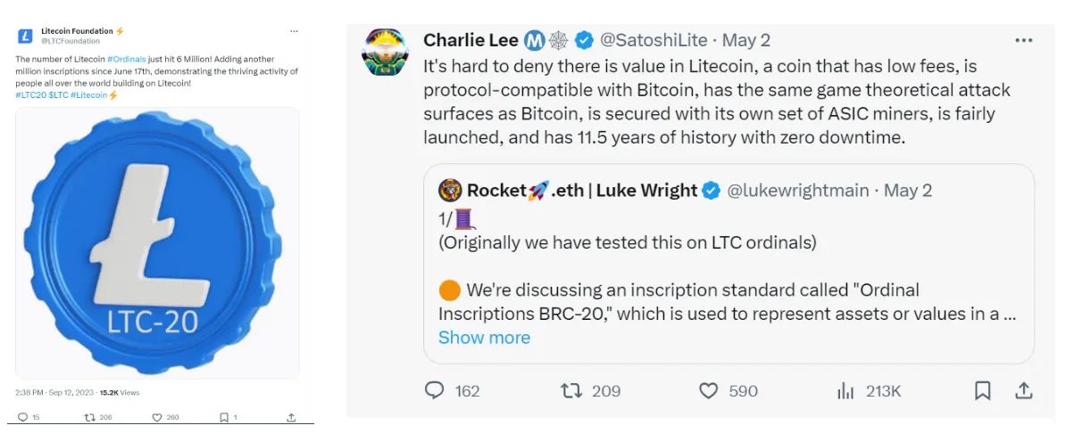 莱特币创始人Charlie Lee的推文