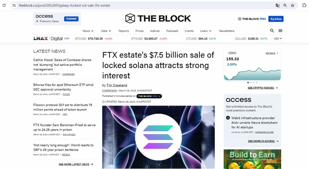 FTX Estate出售价值75亿美元的锁定SOL引起了强烈的市场兴趣